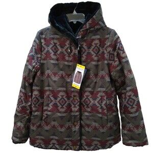 Pendleton Coat Women's Medium Gray Reversible Faux Fur Printed Reversible NWT